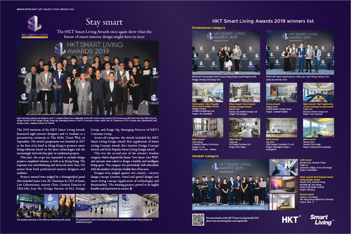 Stay SmartThe HKT Smart Living Awards once again show what the future of smart interior design might have in store